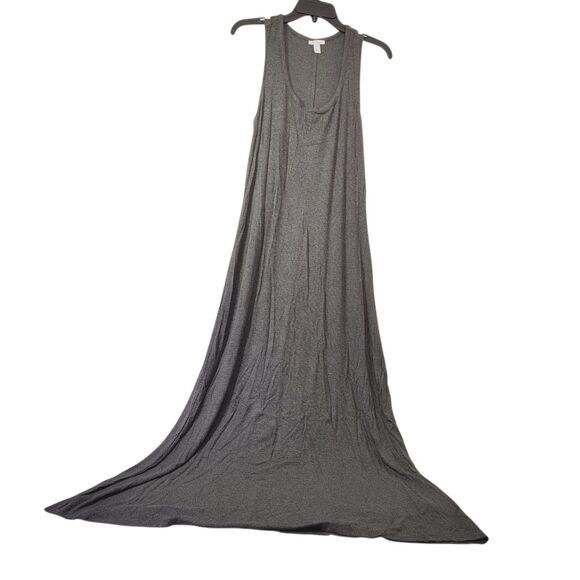 Daily Ritual Women's Relaxed Fit Rayon Spandex Fine Rib Maxi Dress Gray Medium - Picture 3 of 14